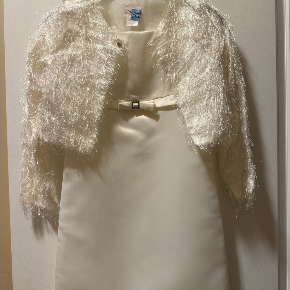 Nicole Cream Formal Kids Dress with Jacket